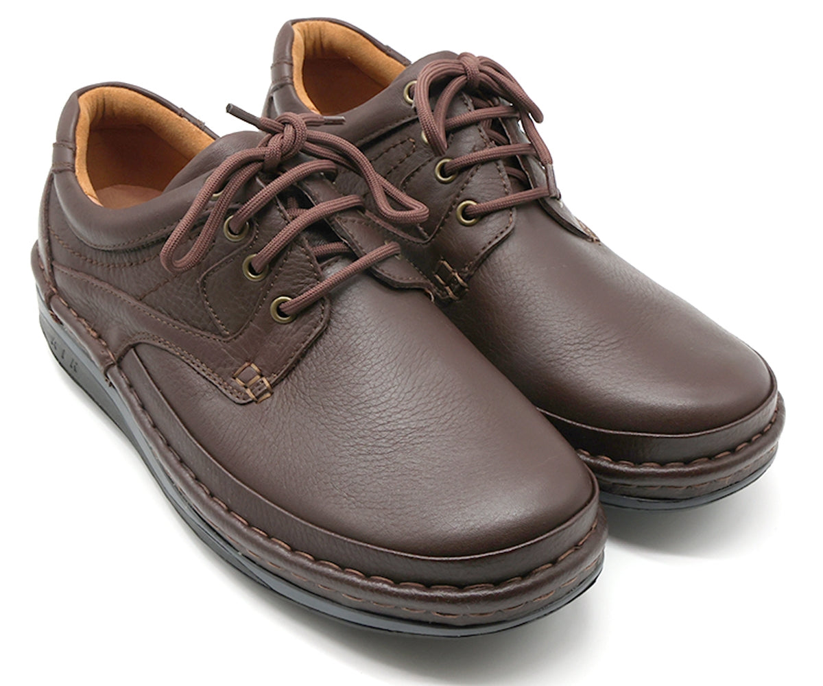 premium leather air tech brown lace-ups