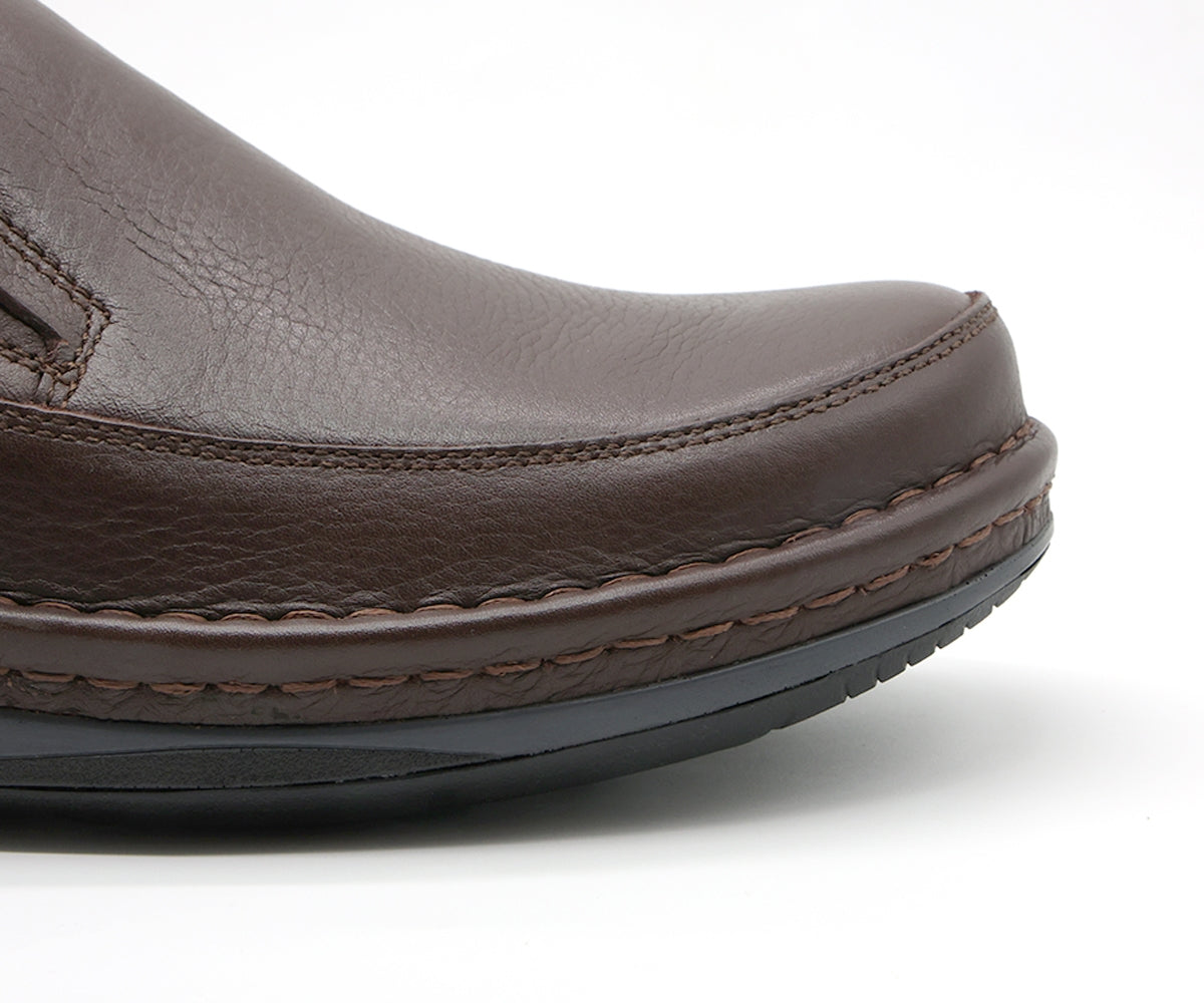 premium leather air tech brown slip-ons