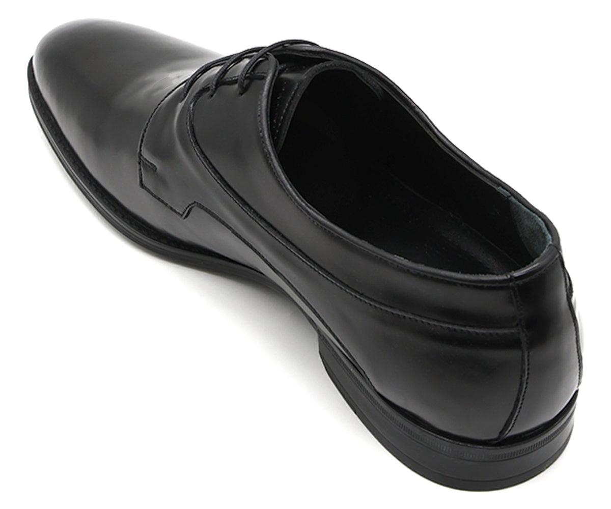 premium leather black derby lace-ups