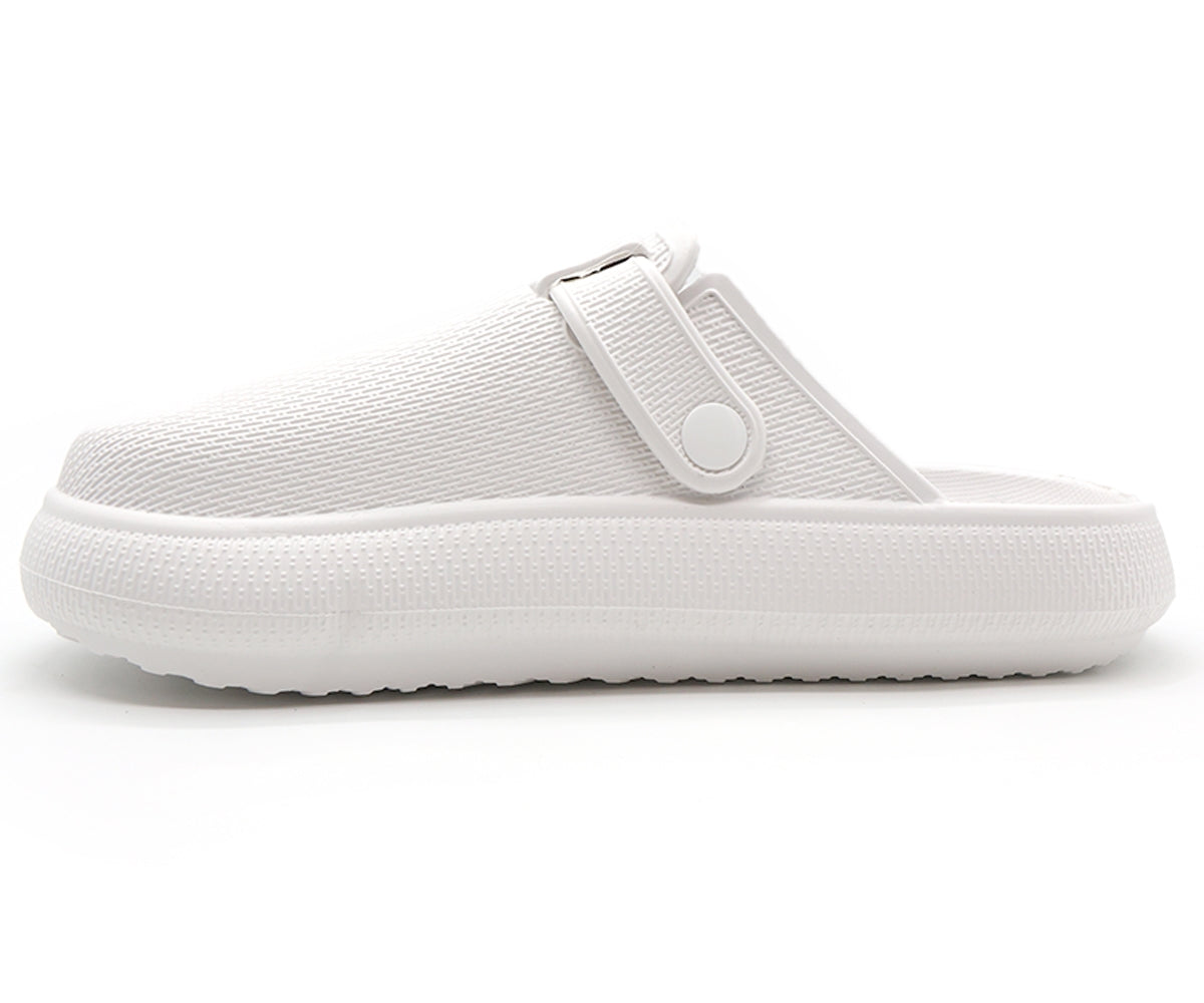 quick-dry closed white slides
