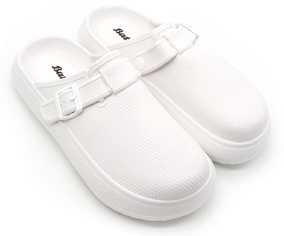 quick-dry closed white slides