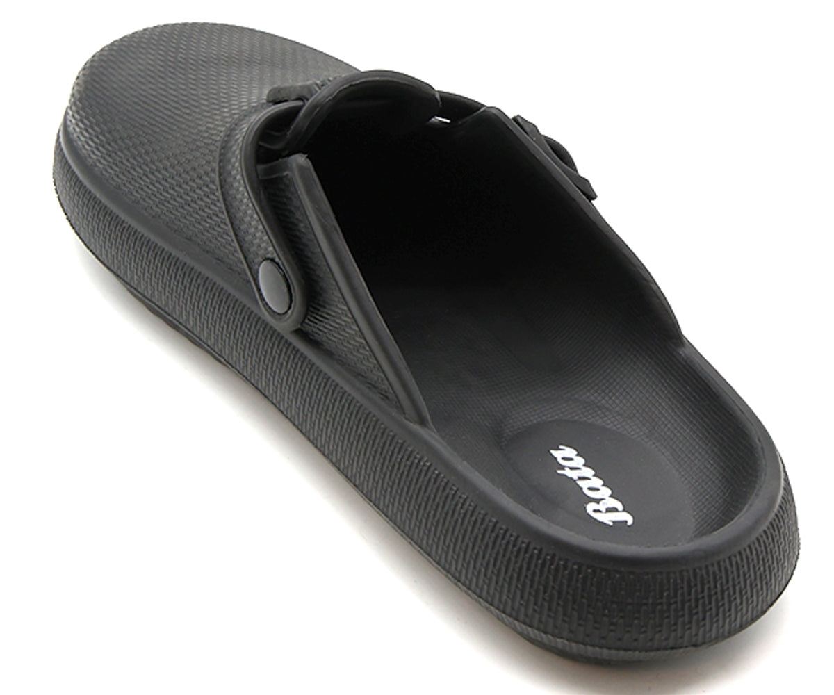 quick-dry closed black slides