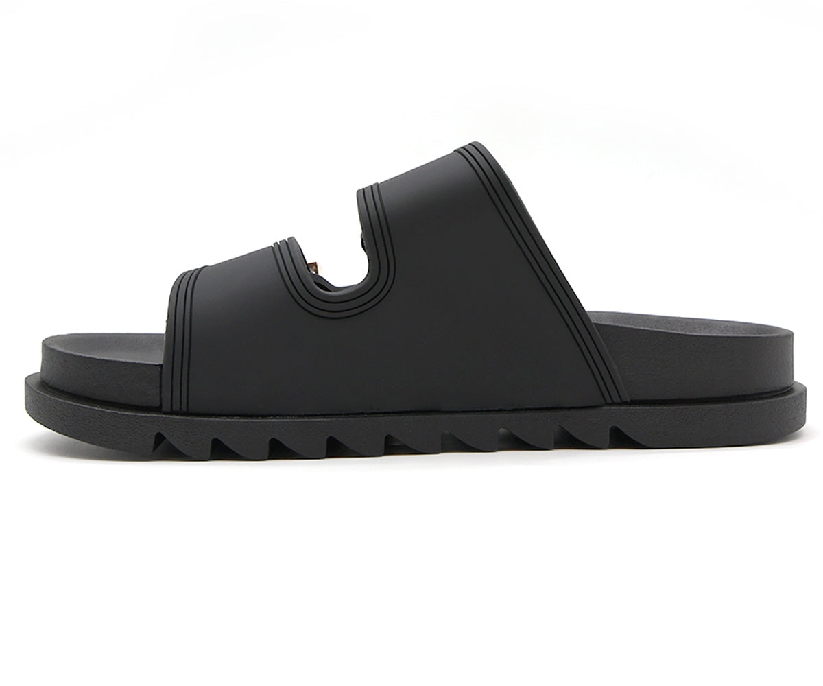 black dbl buckled pool slides