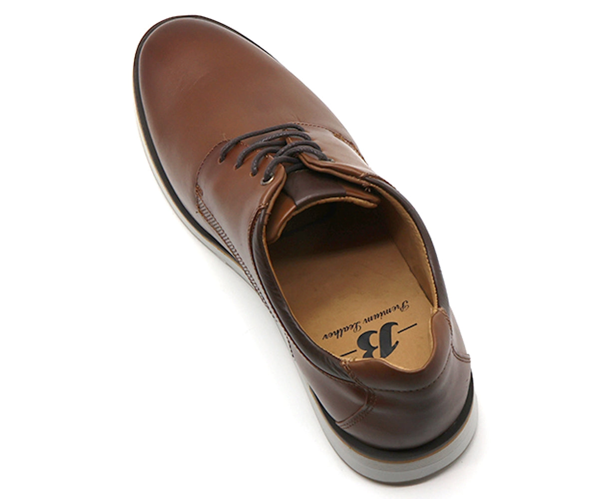 b premium brown derby lace-ups