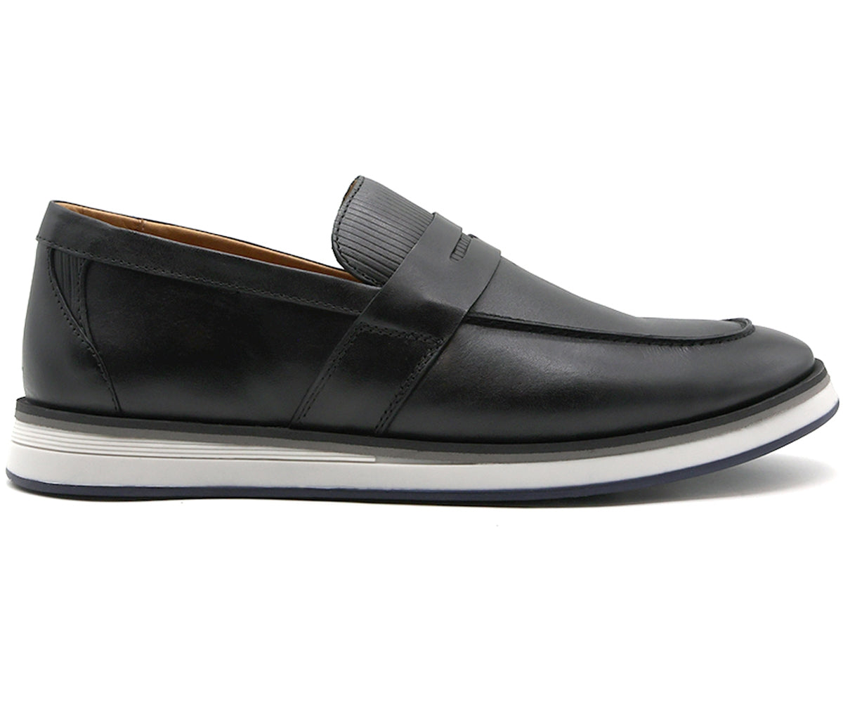 b premium contrast black slip-ons