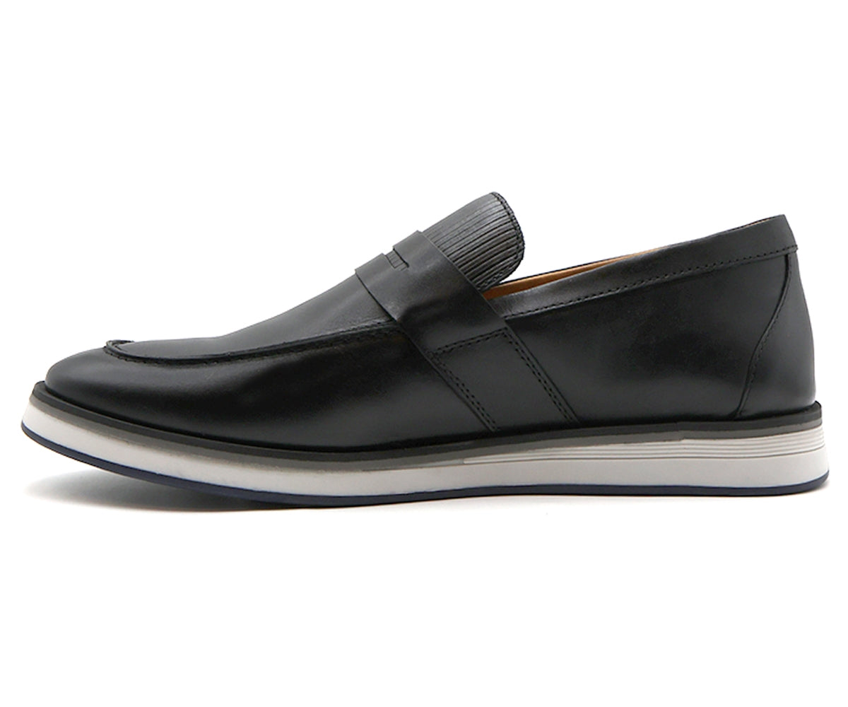 b premium contrast black slip-ons