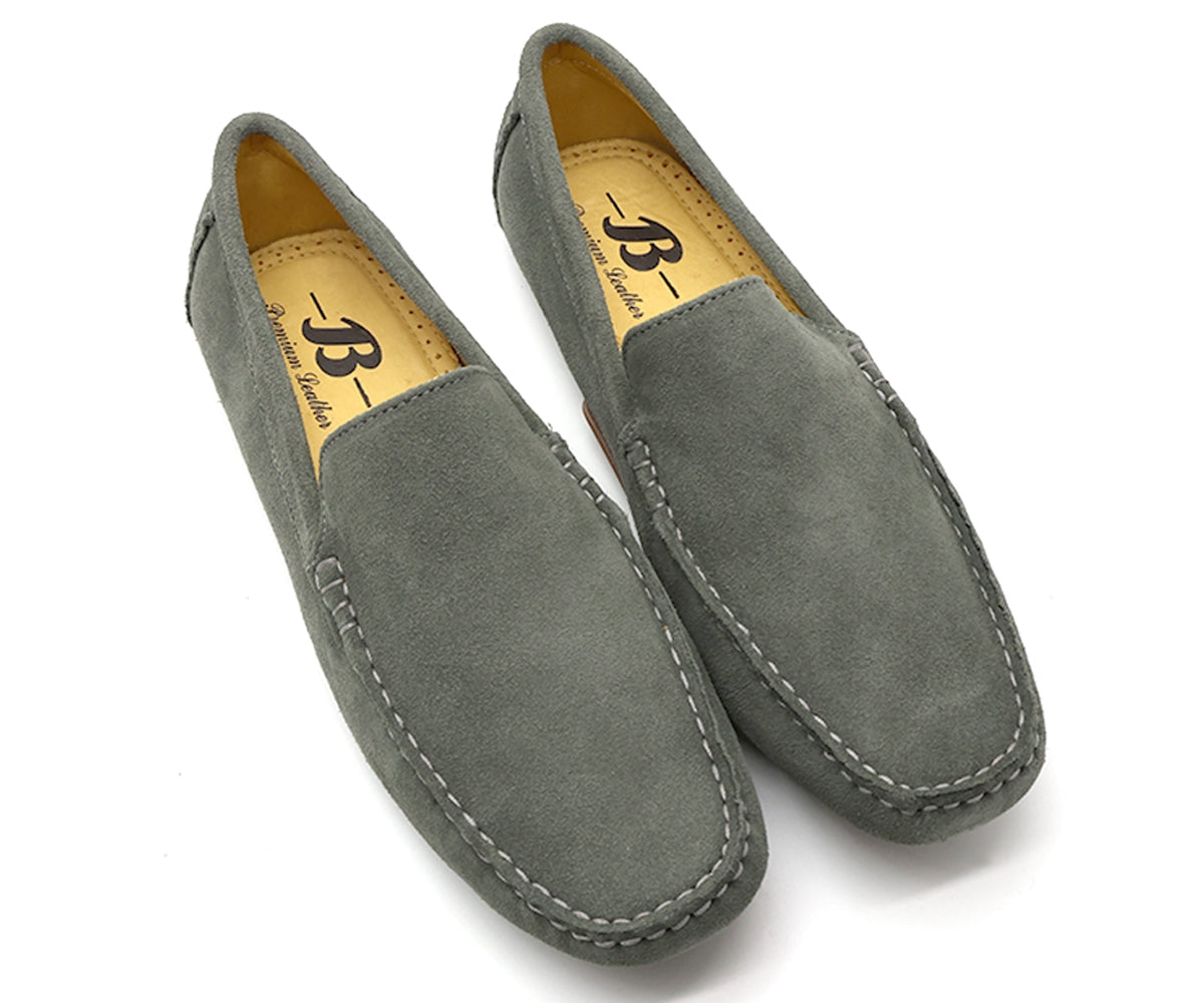 b premium grey moccasins