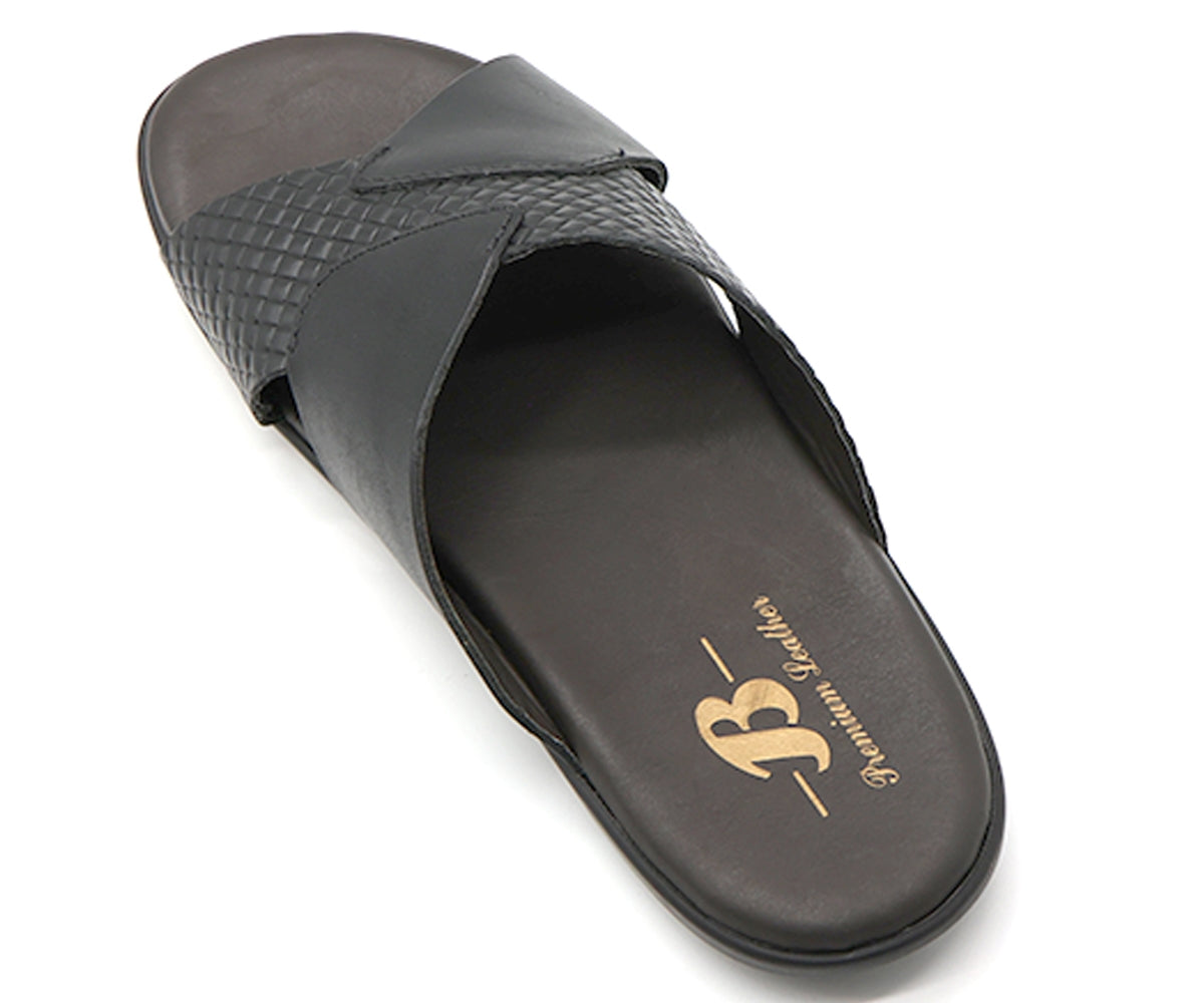 b premium black criss cross slide