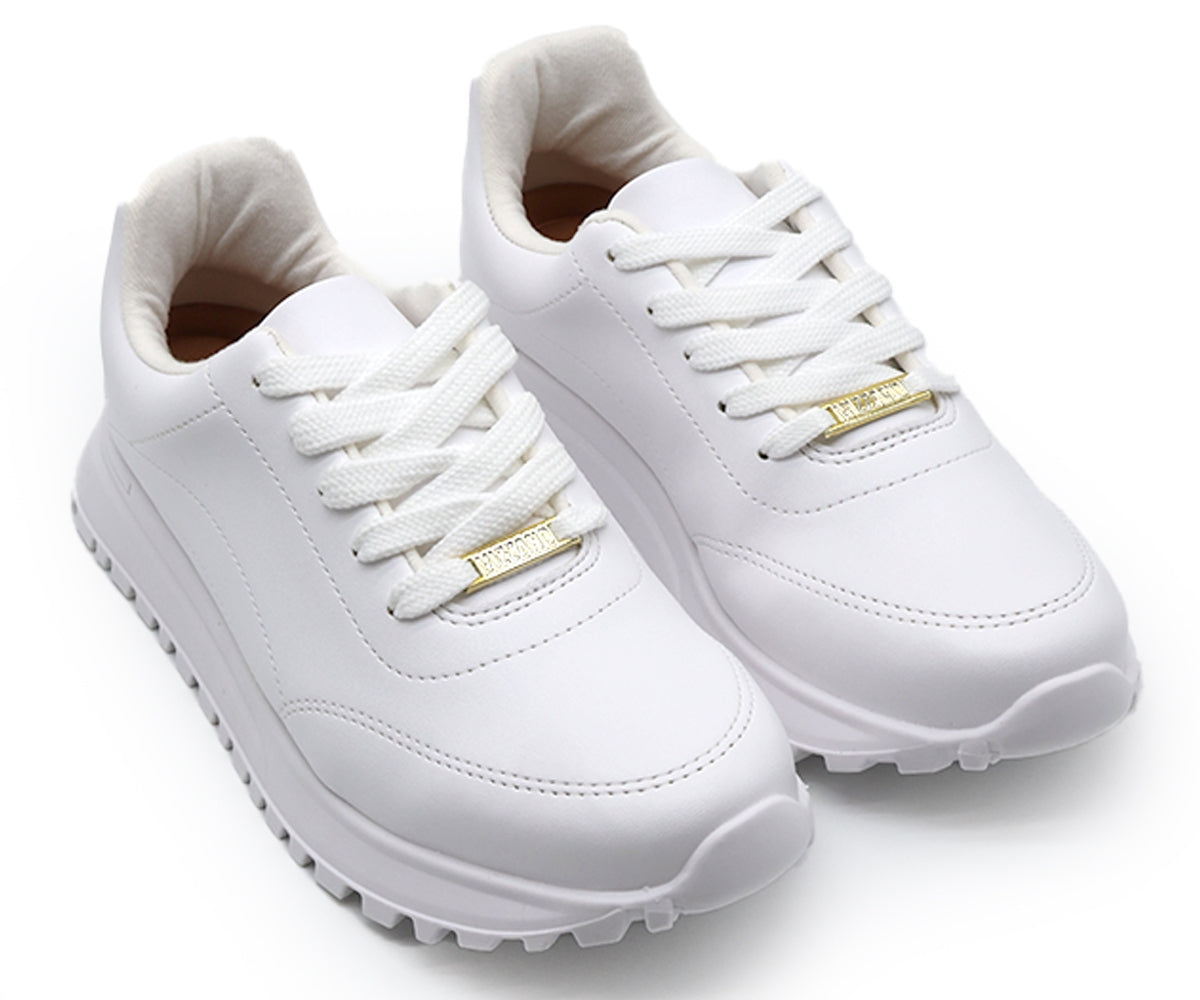 br all white retro trainers