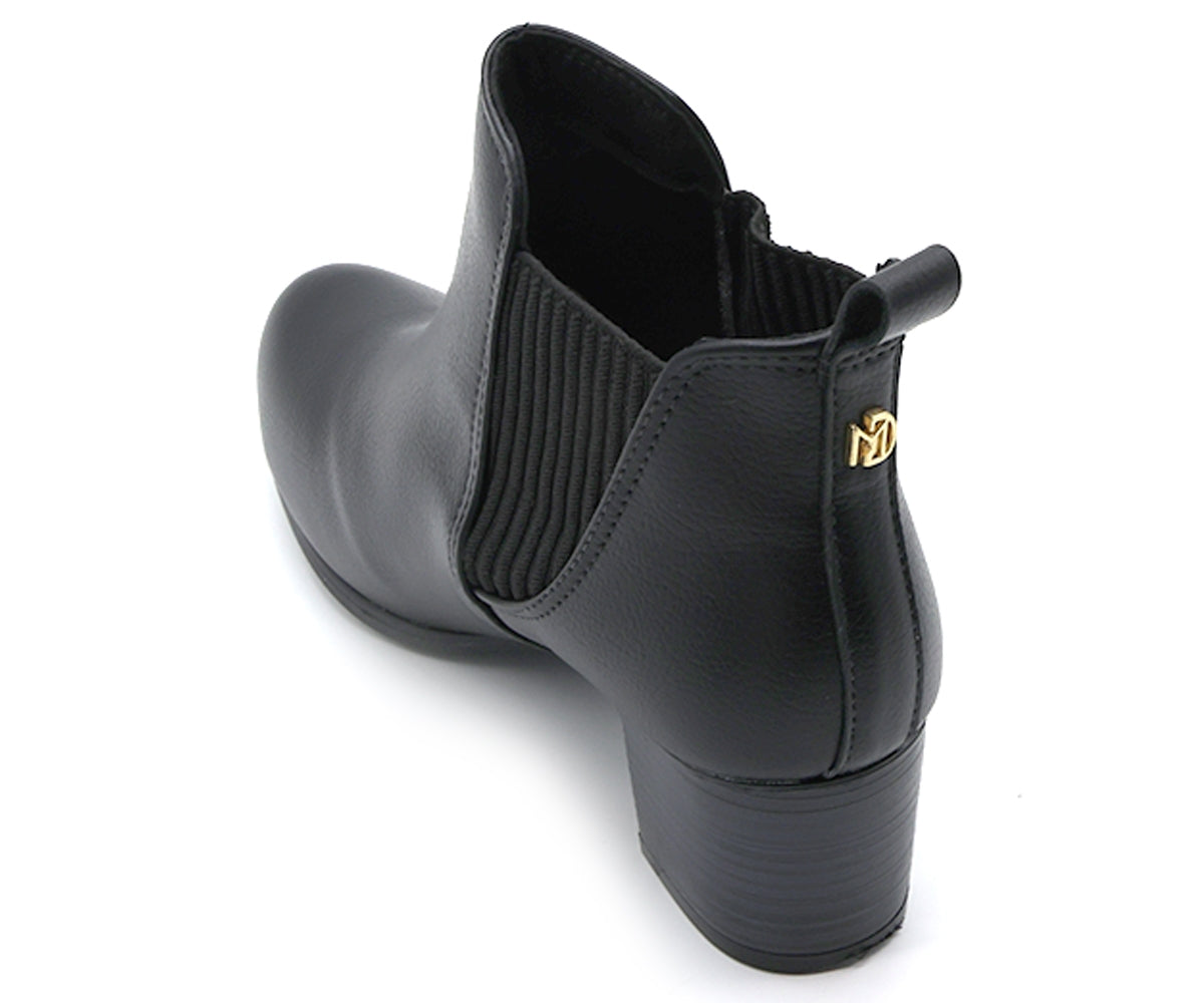 br black mid heel ankle boot