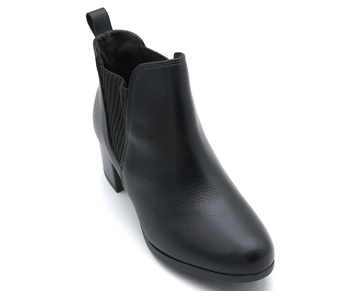 br black mid heel ankle boot