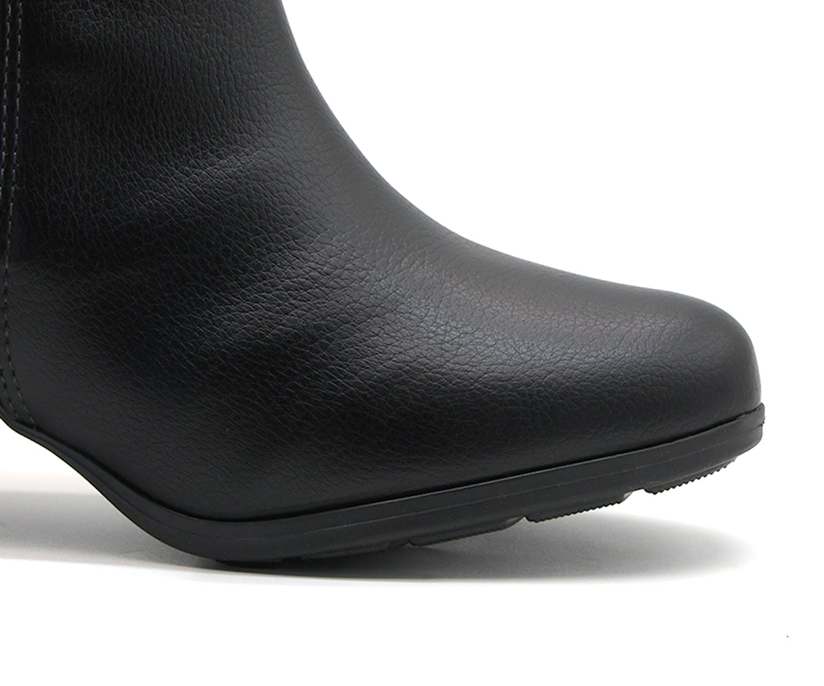 br black mid heel ankle boot