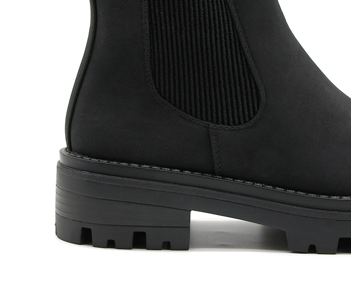 black nubuck chelsea boot
