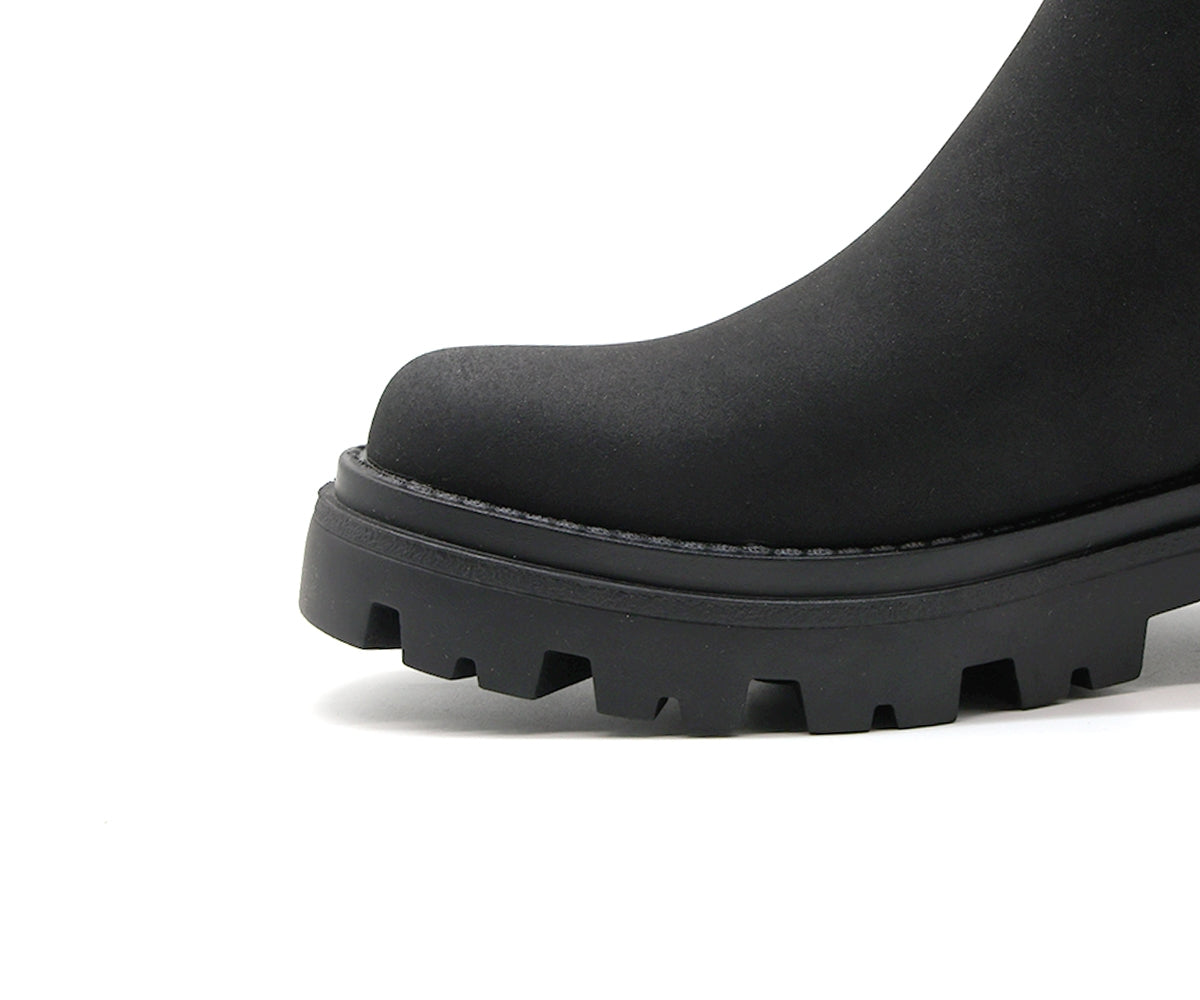 black nubuck chelsea boot