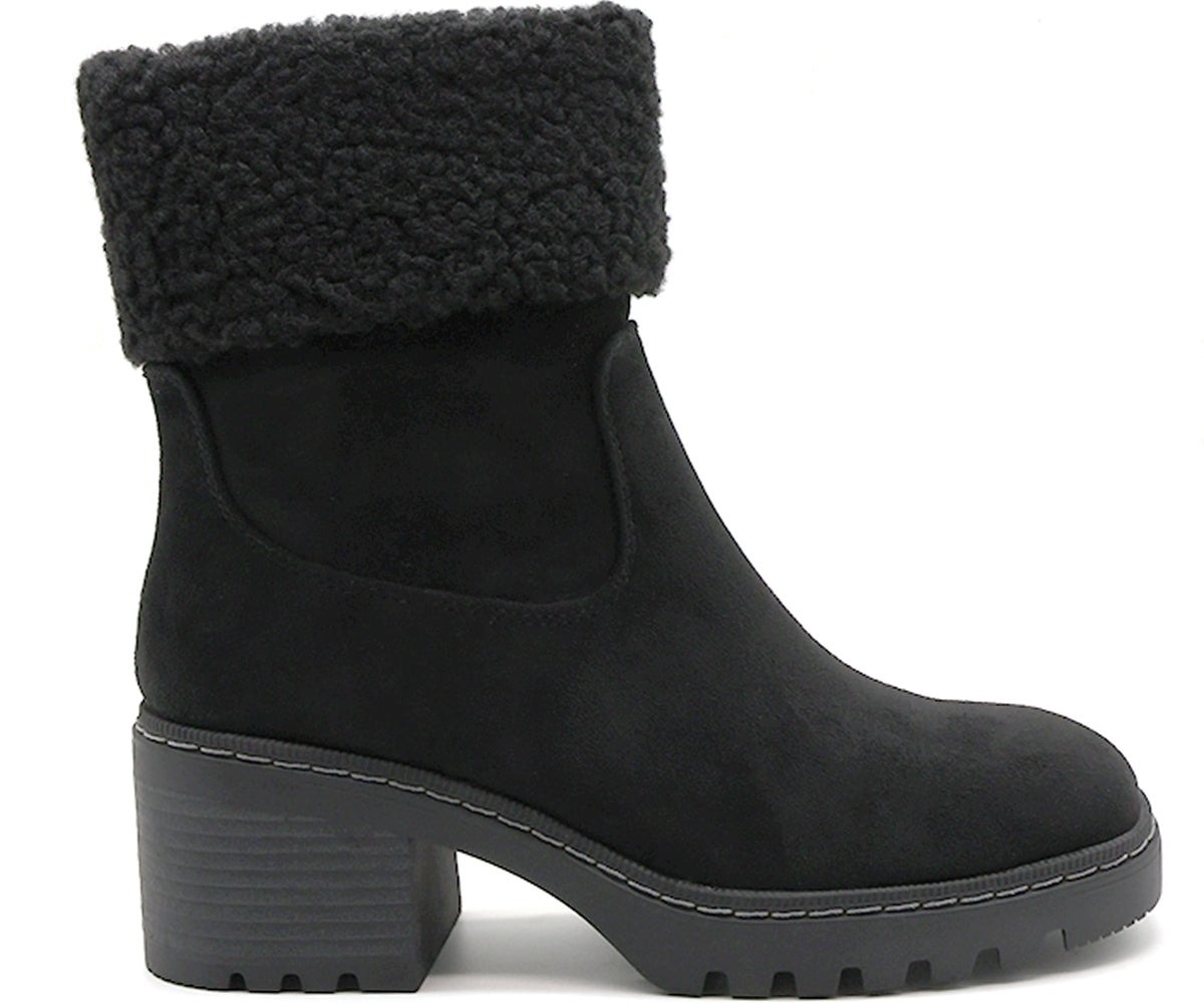 black fur topped boot