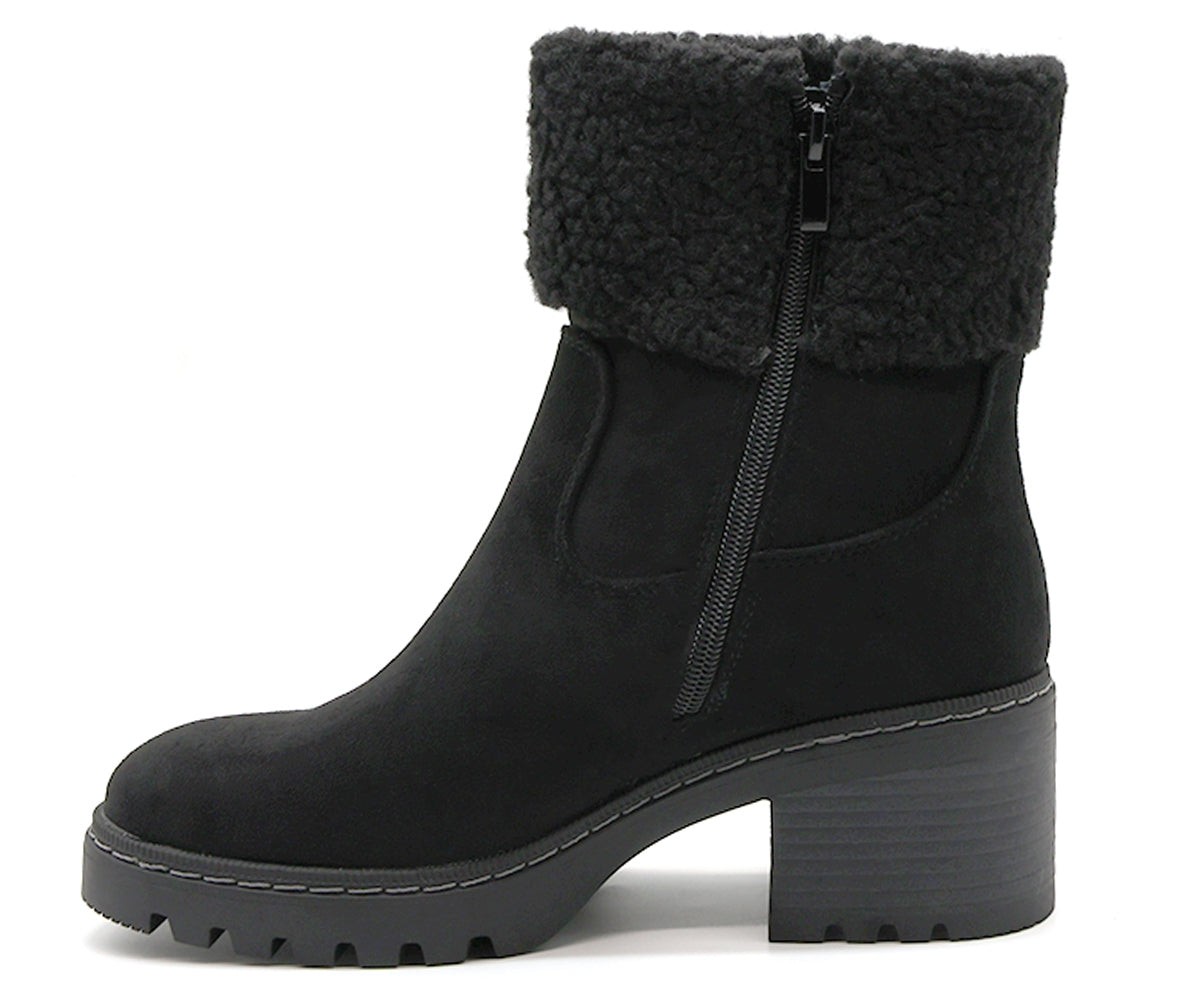 black fur topped boot