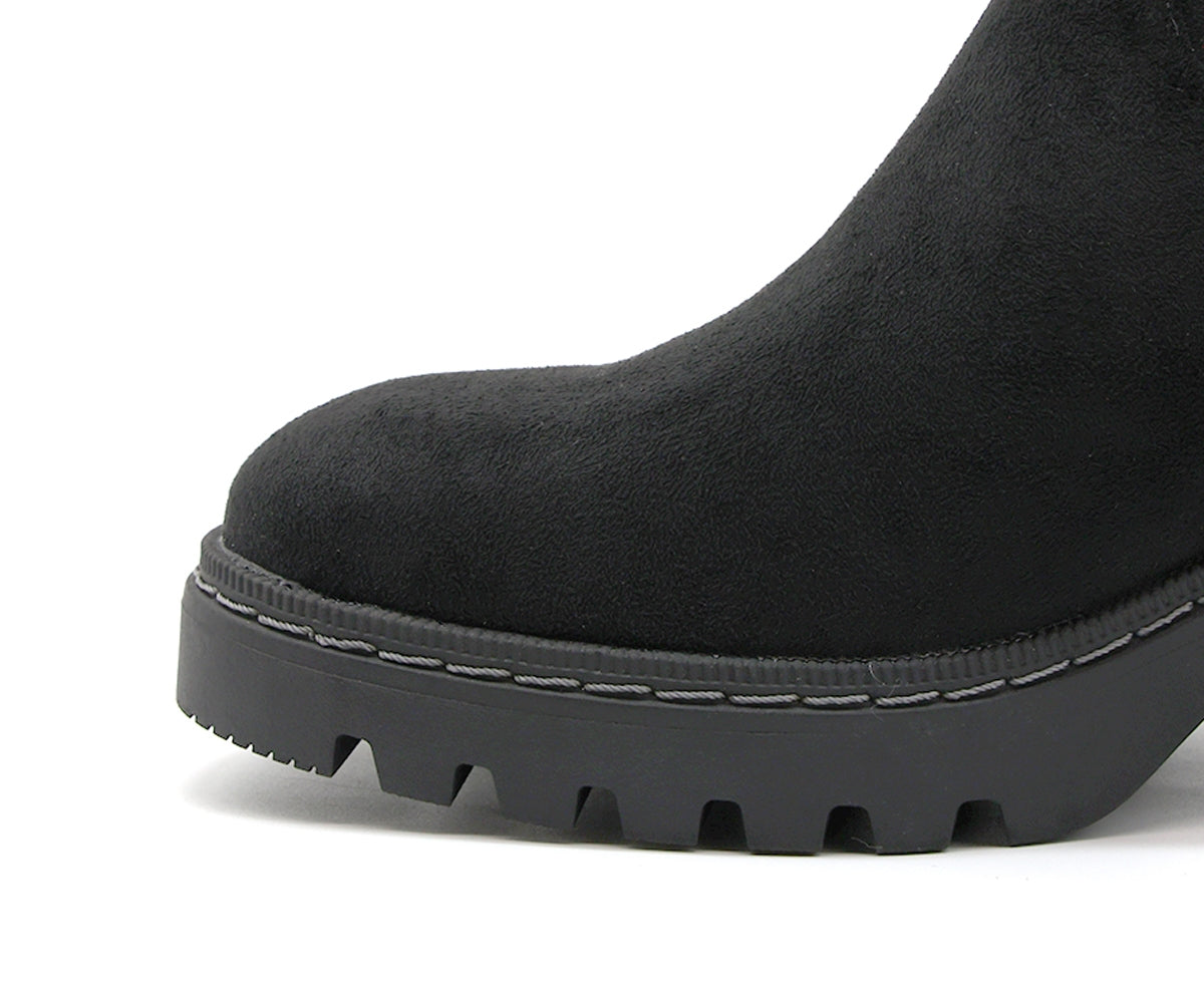 black fur topped boot