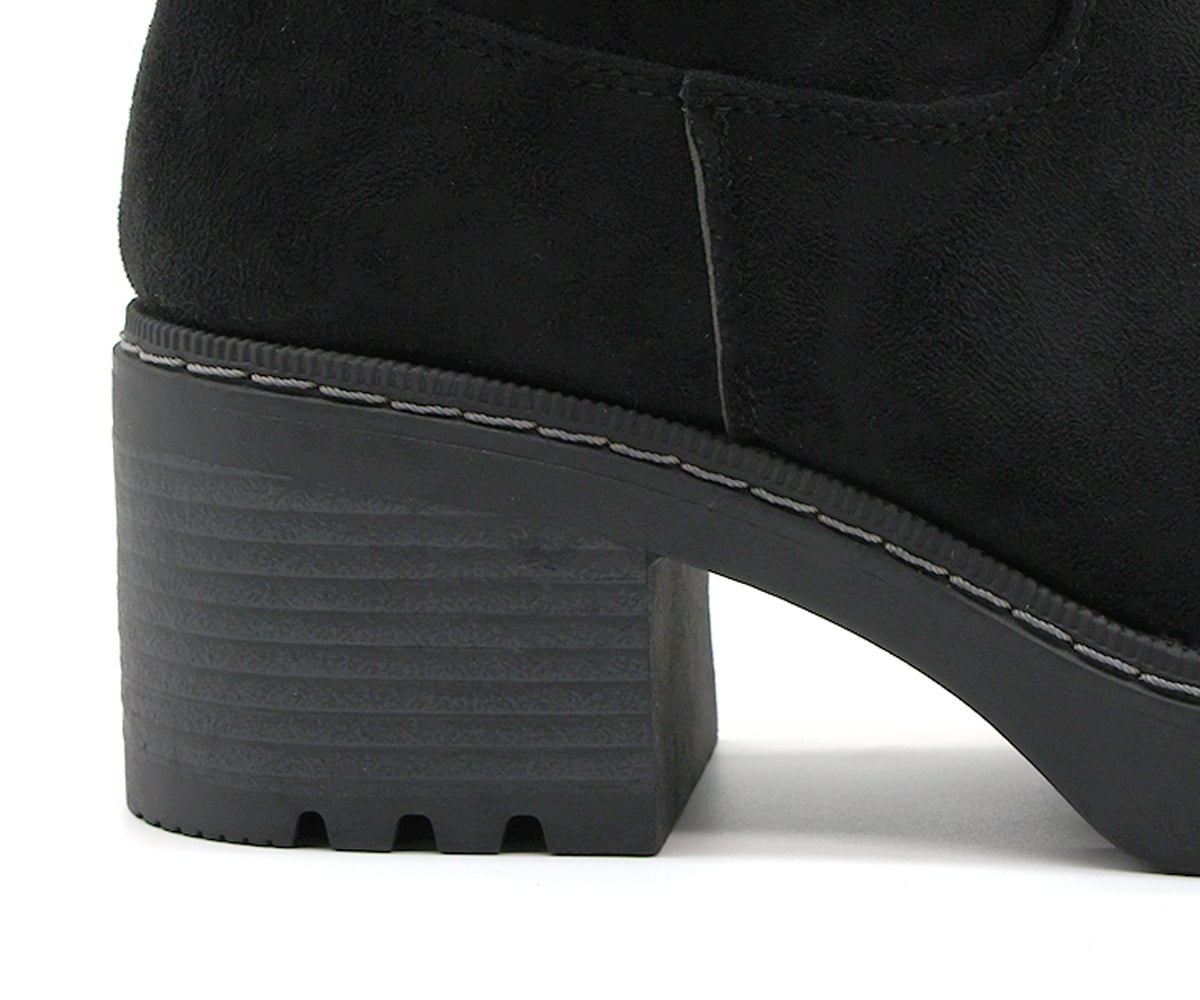 black fur topped boot