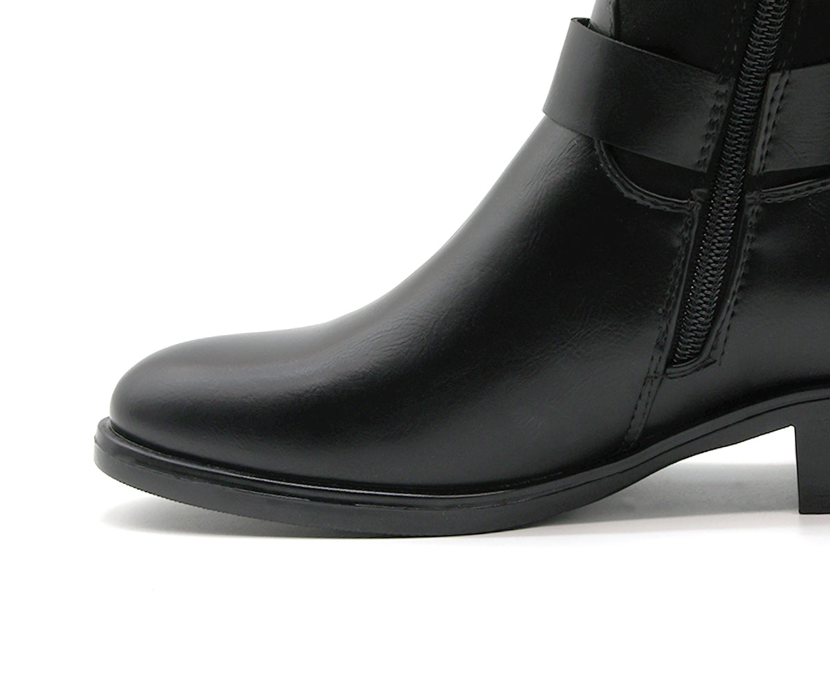 black mixed riding boot
