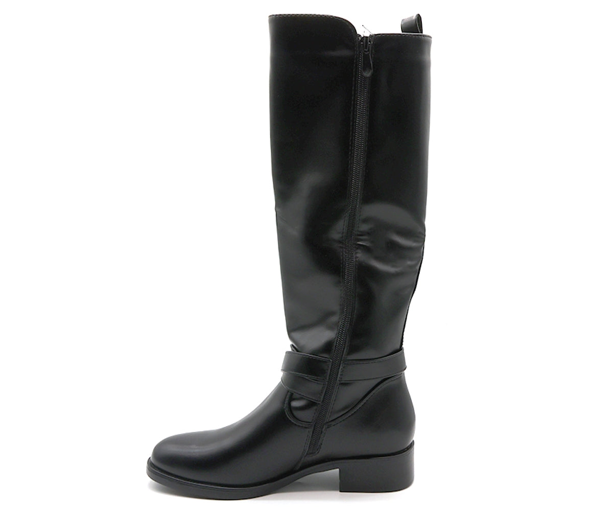 black stretch knit riding boot
