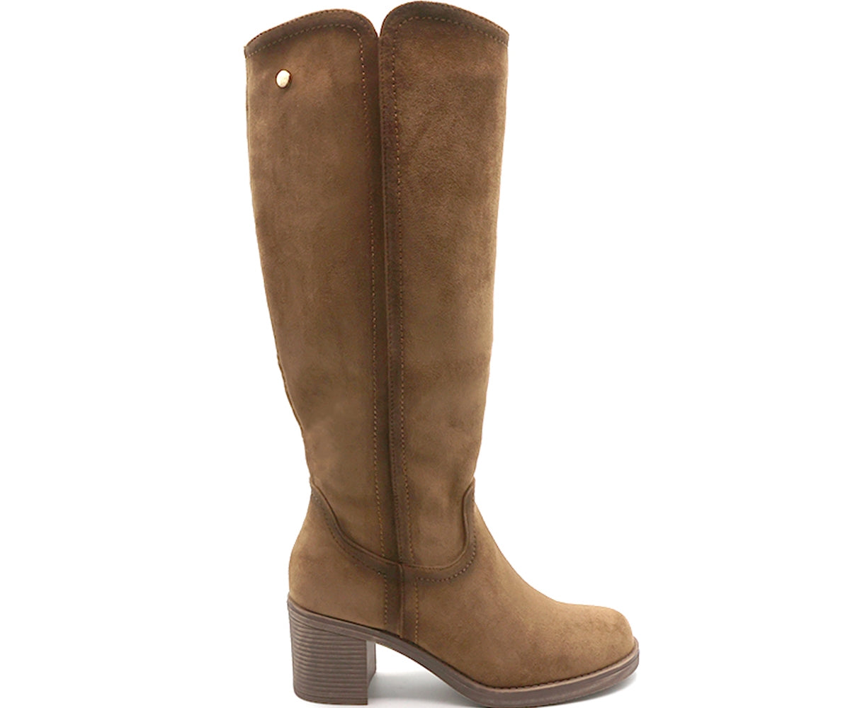 camel suede calf boot