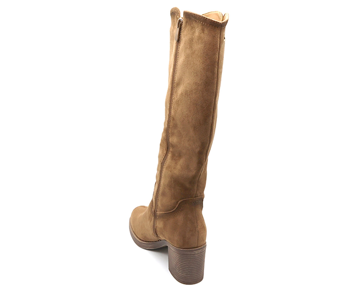 camel suede calf boot