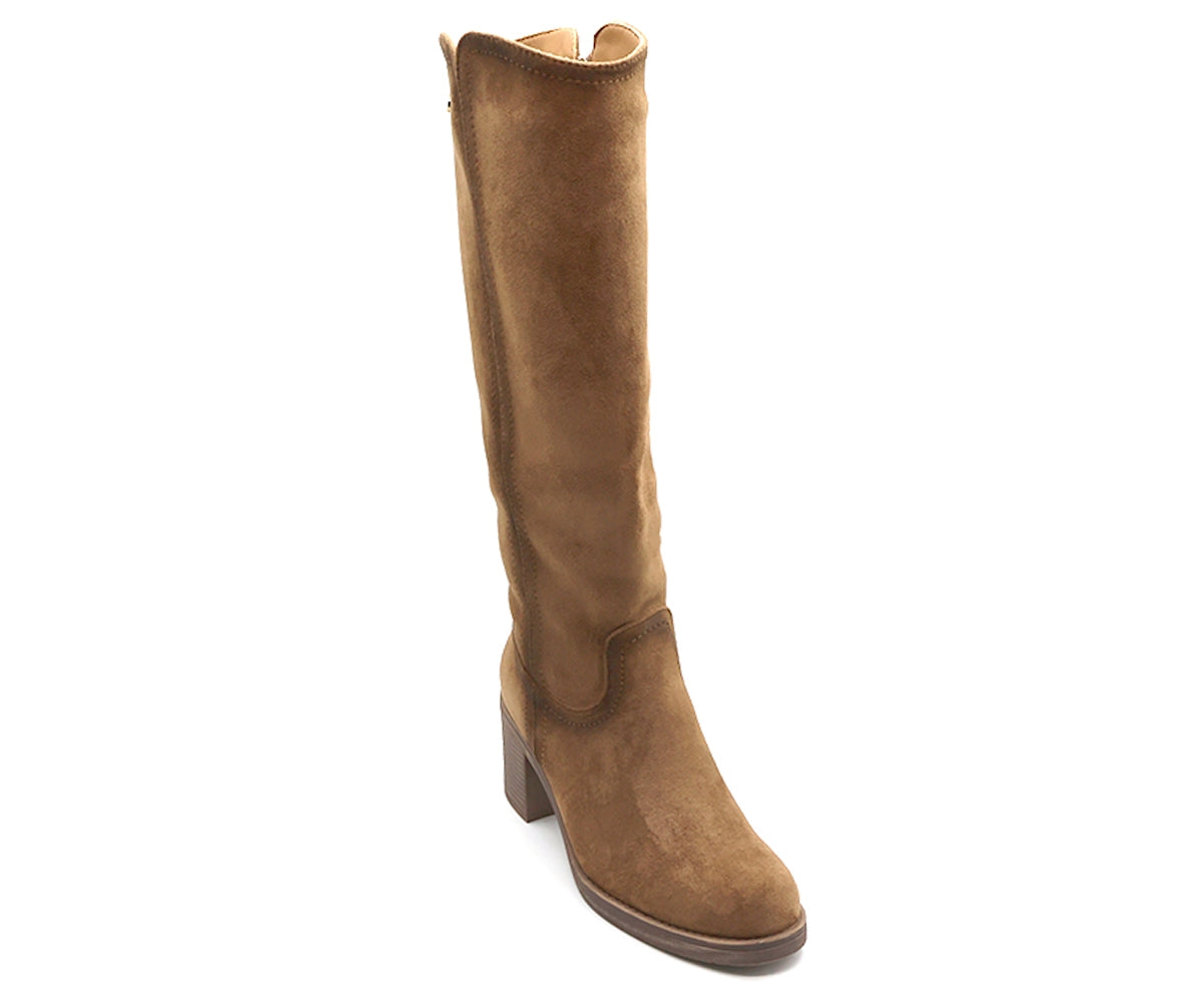 camel suede calf boot