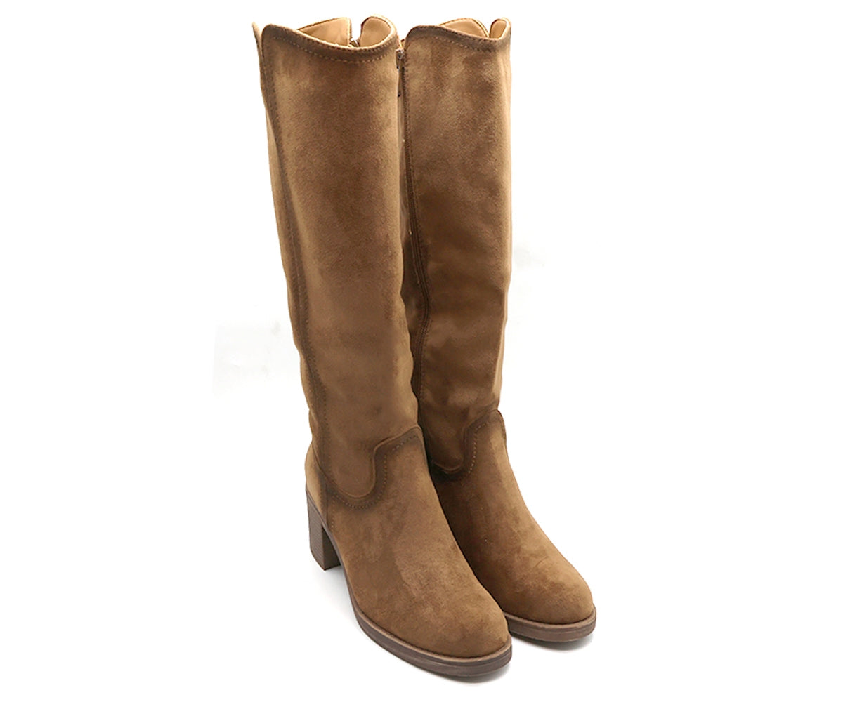 camel suede calf boot