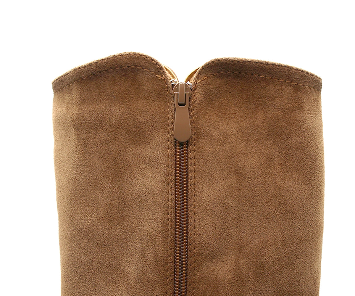 camel suede calf boot
