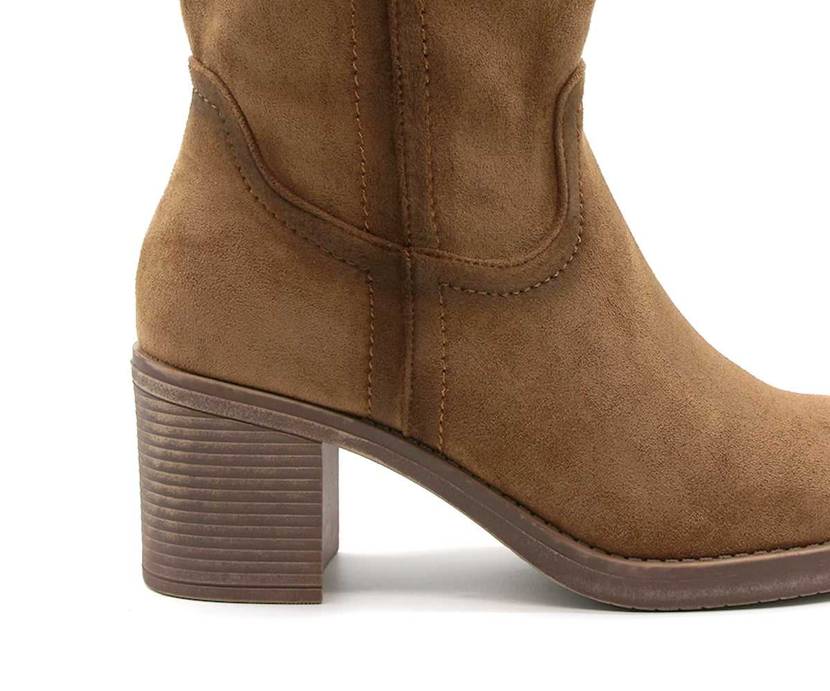 camel suede calf boot