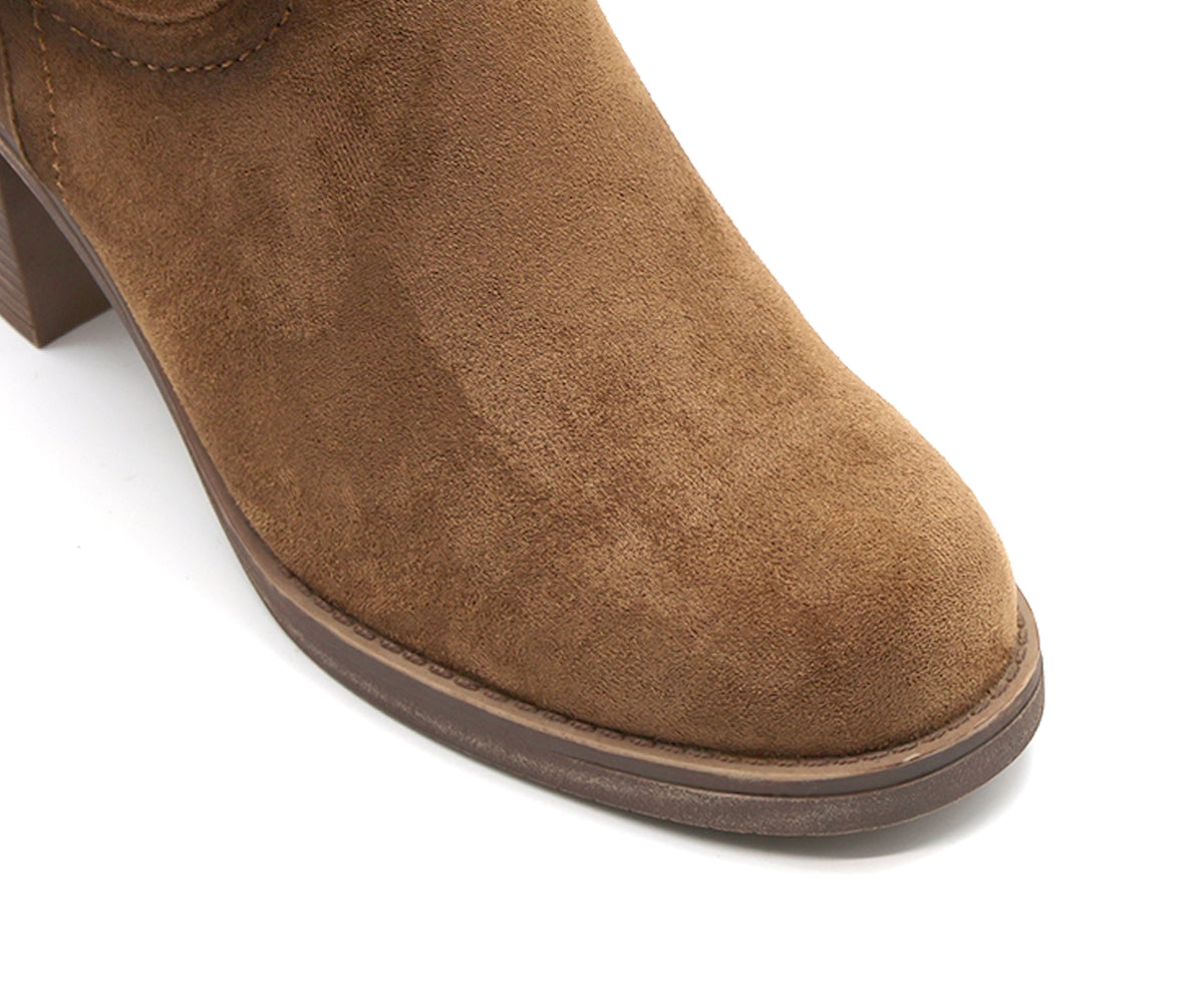 camel suede calf boot