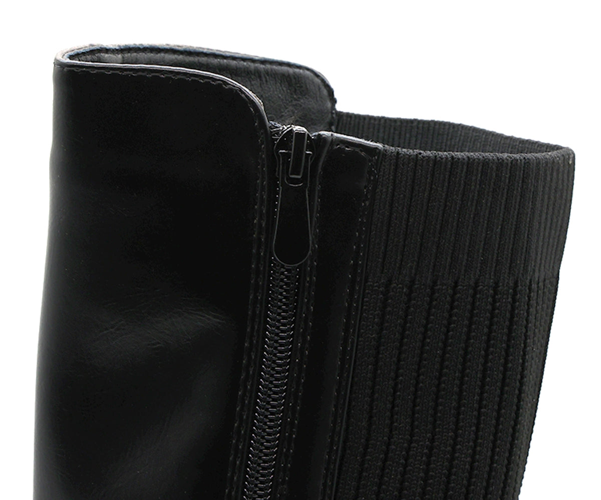 black wedge calf boot