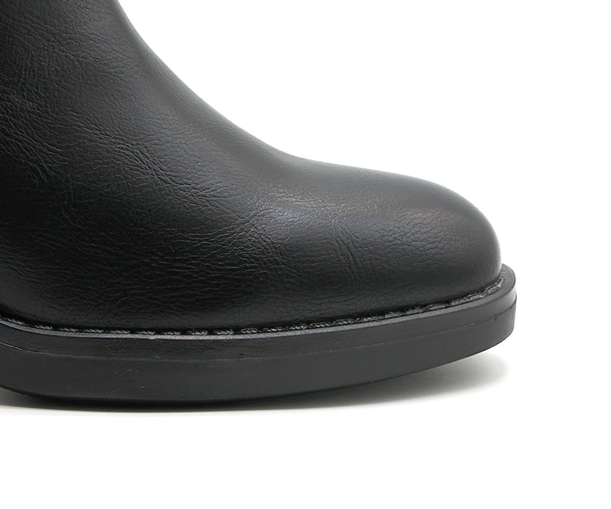 black stretch knit calf boot