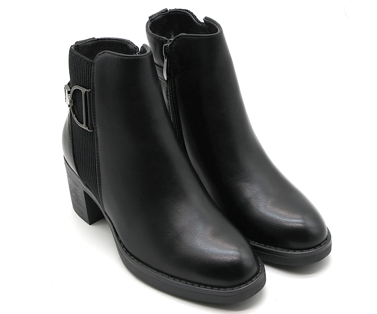 black knit panelled ankle boot