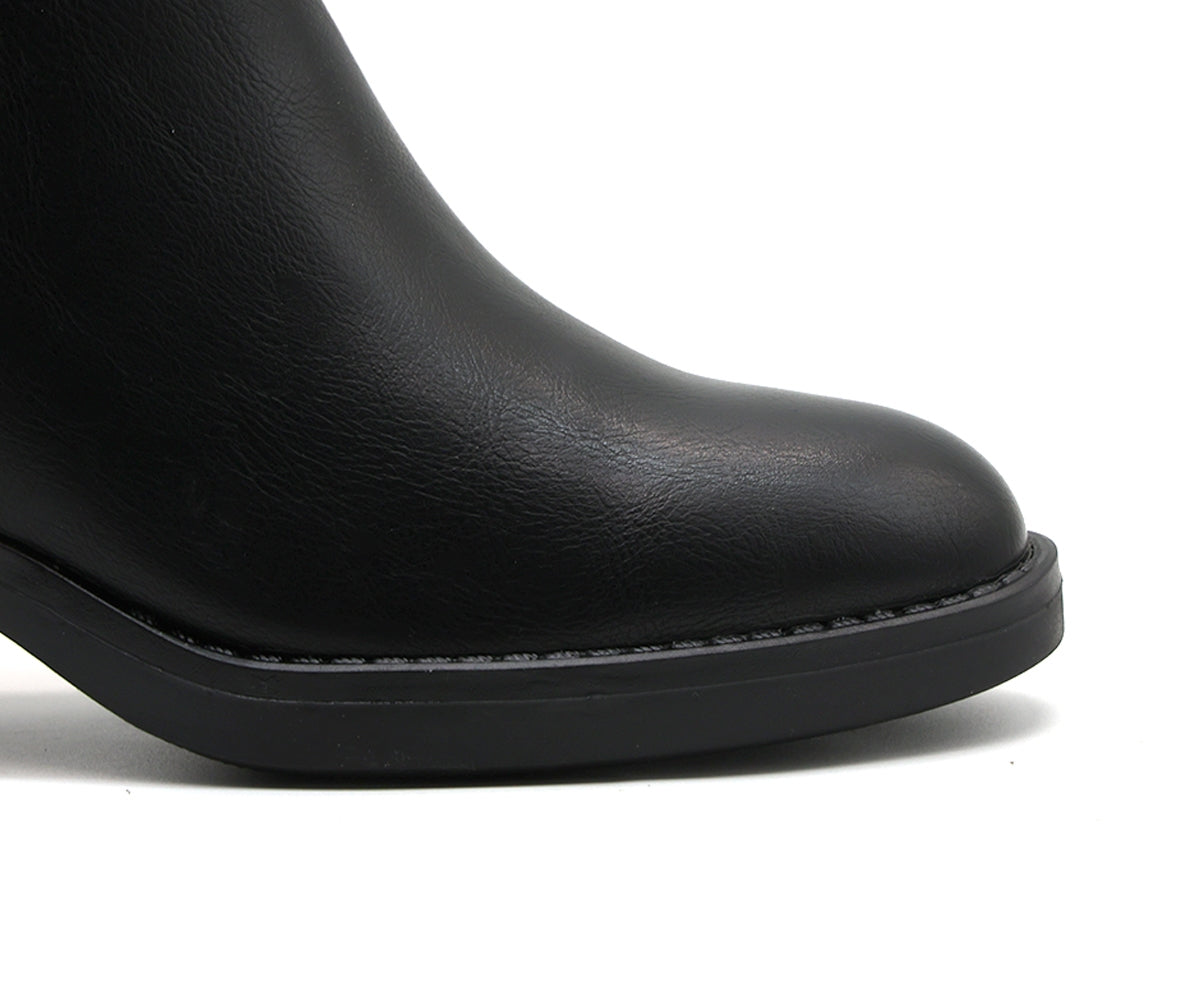 black knit panelled ankle boot