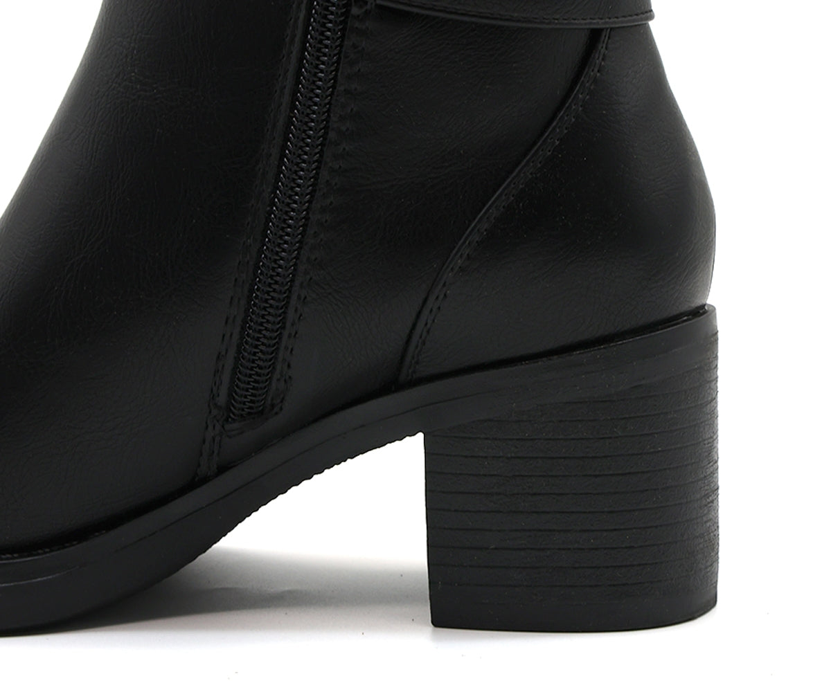 black knit panelled ankle boot