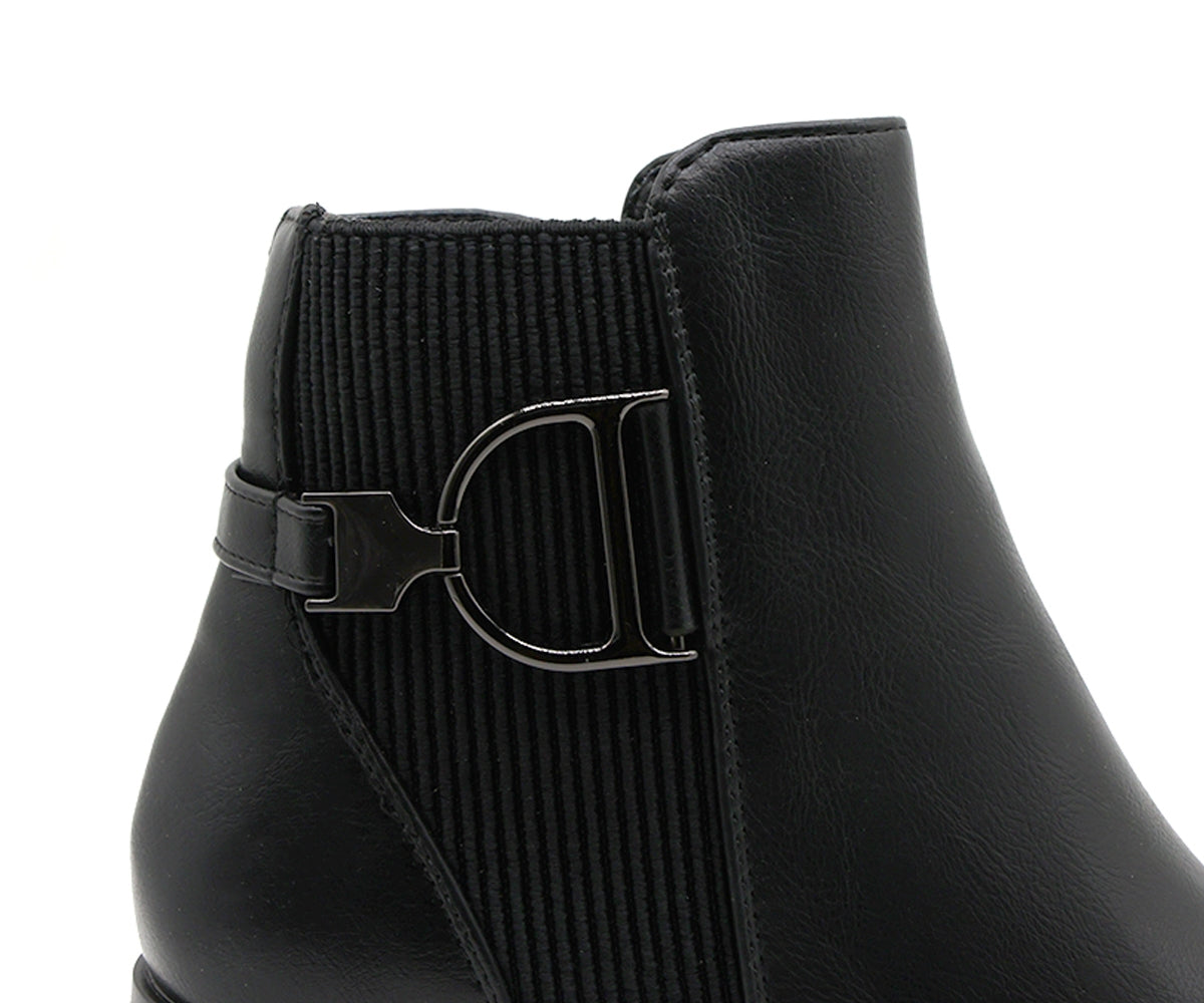 black knit panelled ankle boot