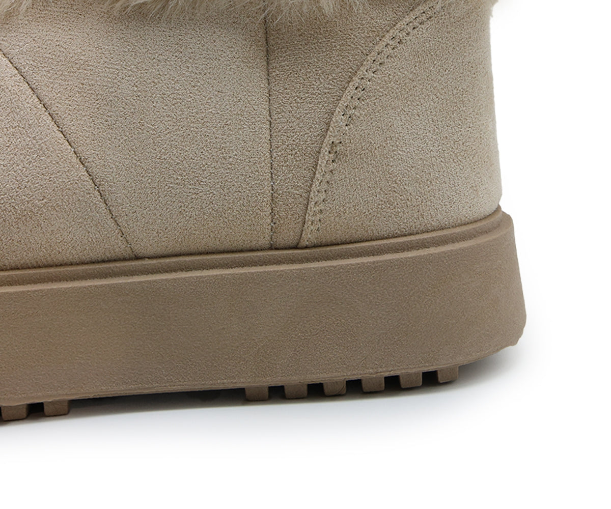 beige furry boots