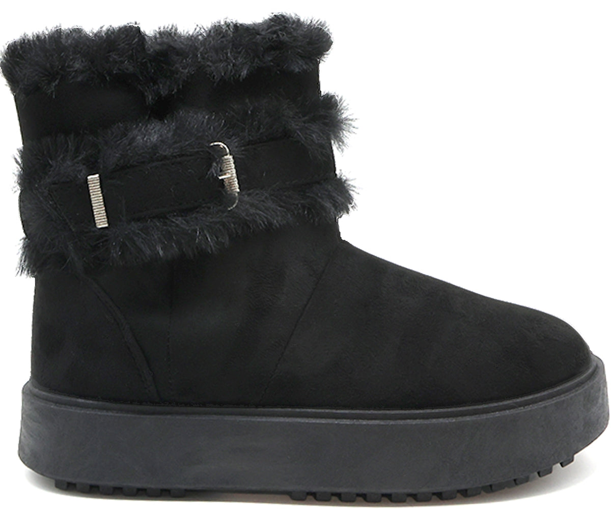 black furry boots