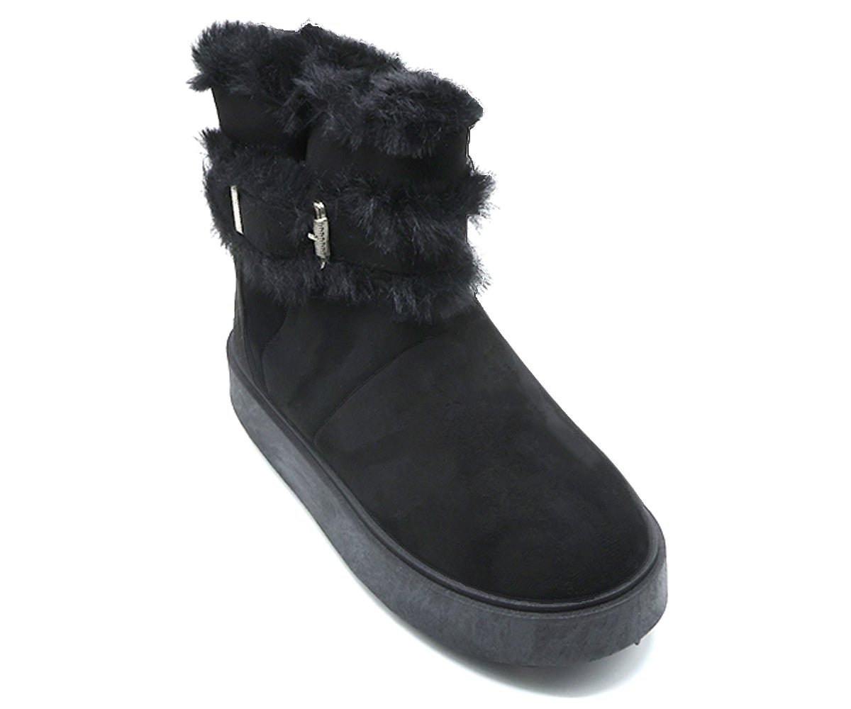 black furry boots