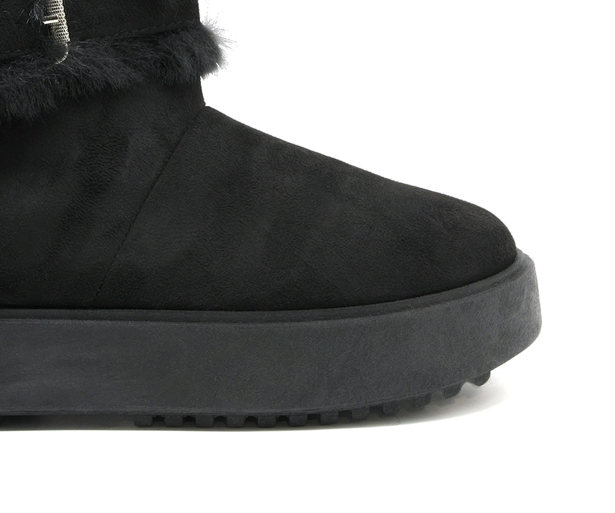 black furry boots