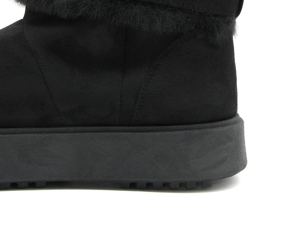 black furry boots