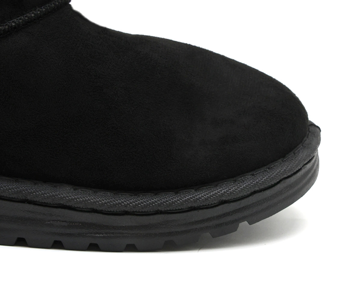 black fur-lined boot