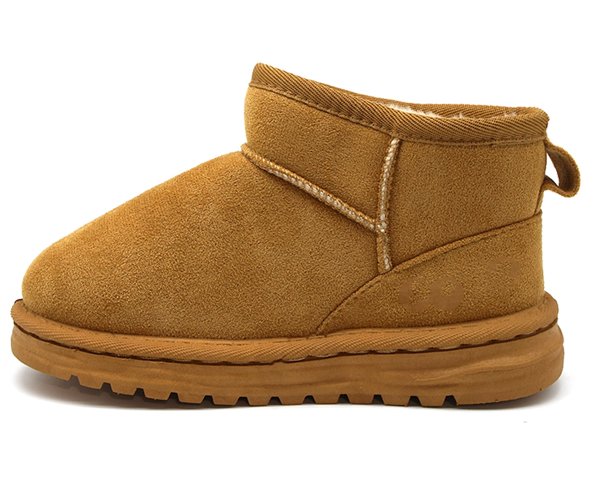 camel fur-lined boot