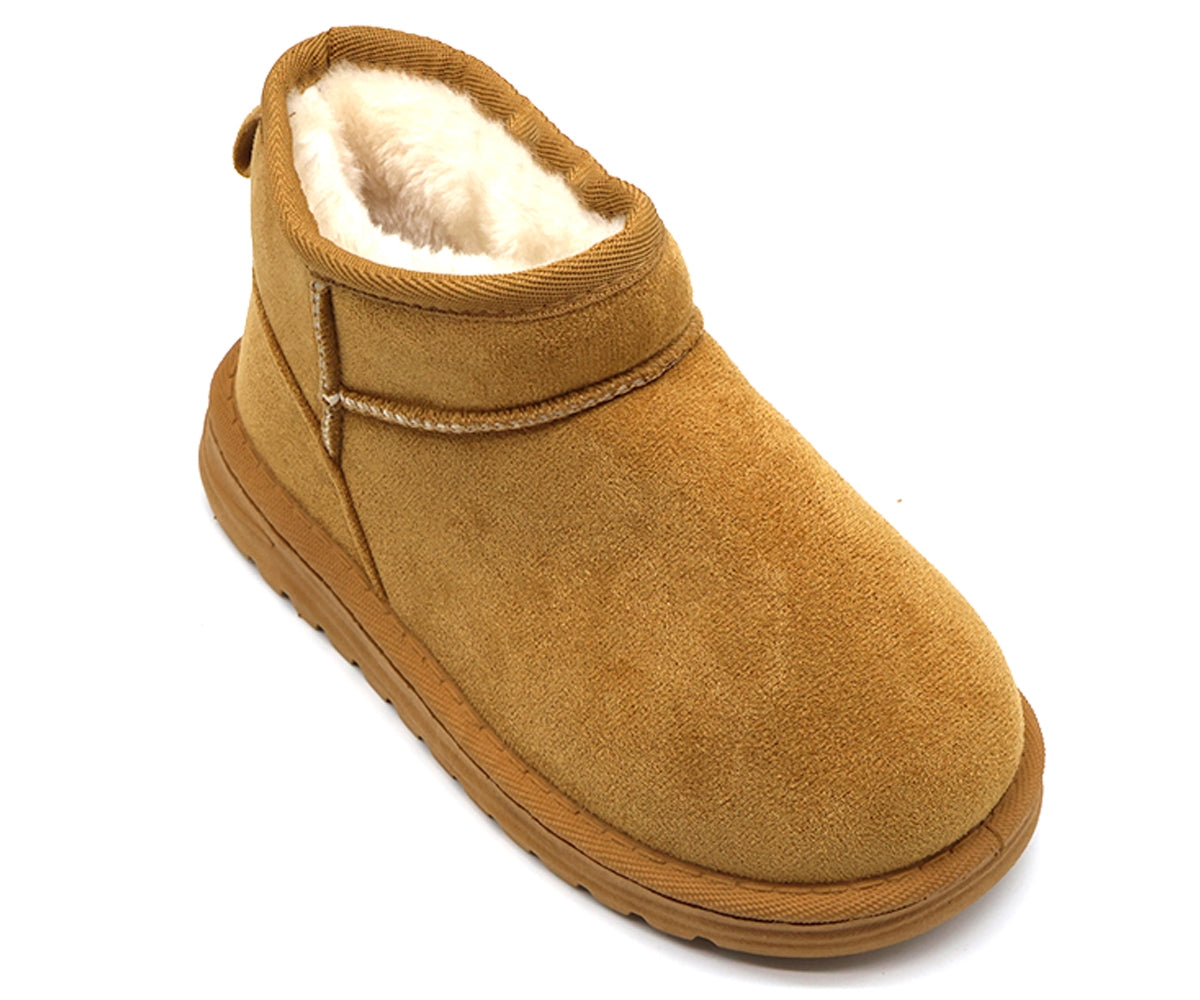 camel fur-lined boot