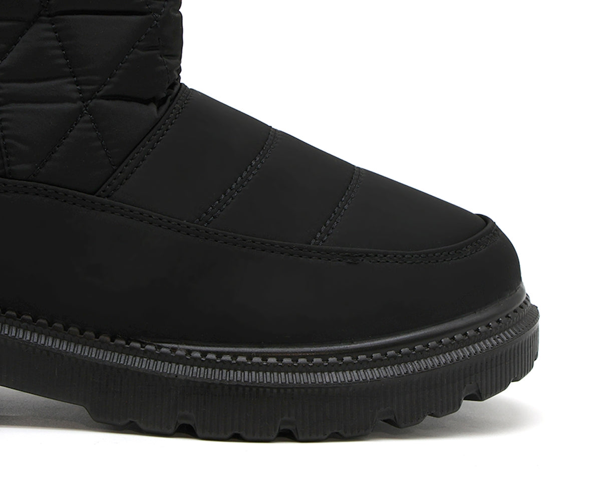 black furry nylon boot