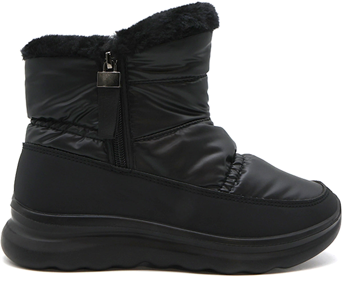 black  nylon ankle boot