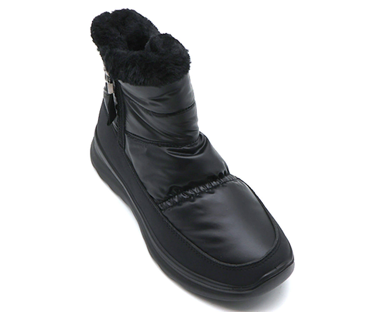 black  nylon ankle boot