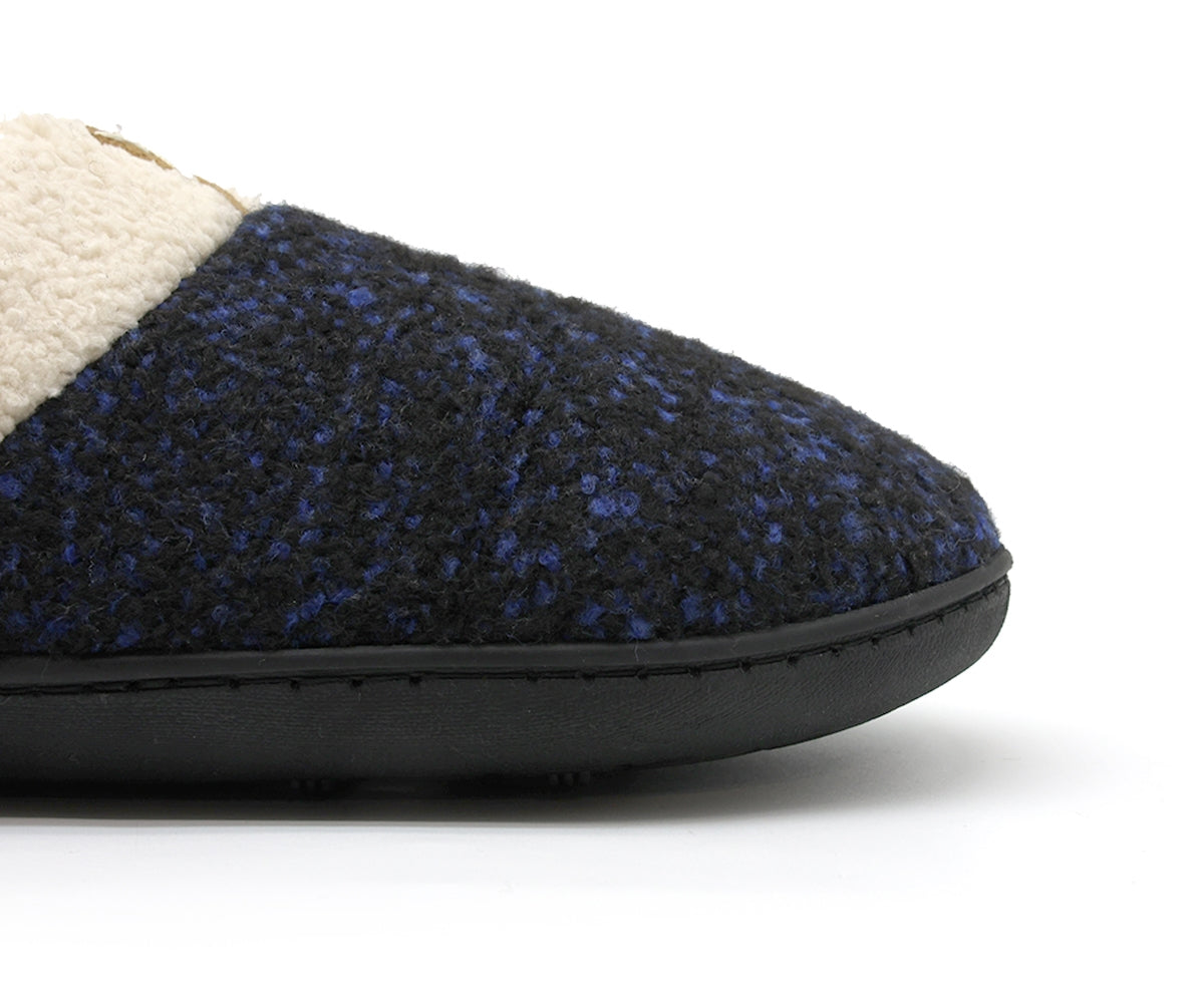navy memory foam fleece slippers