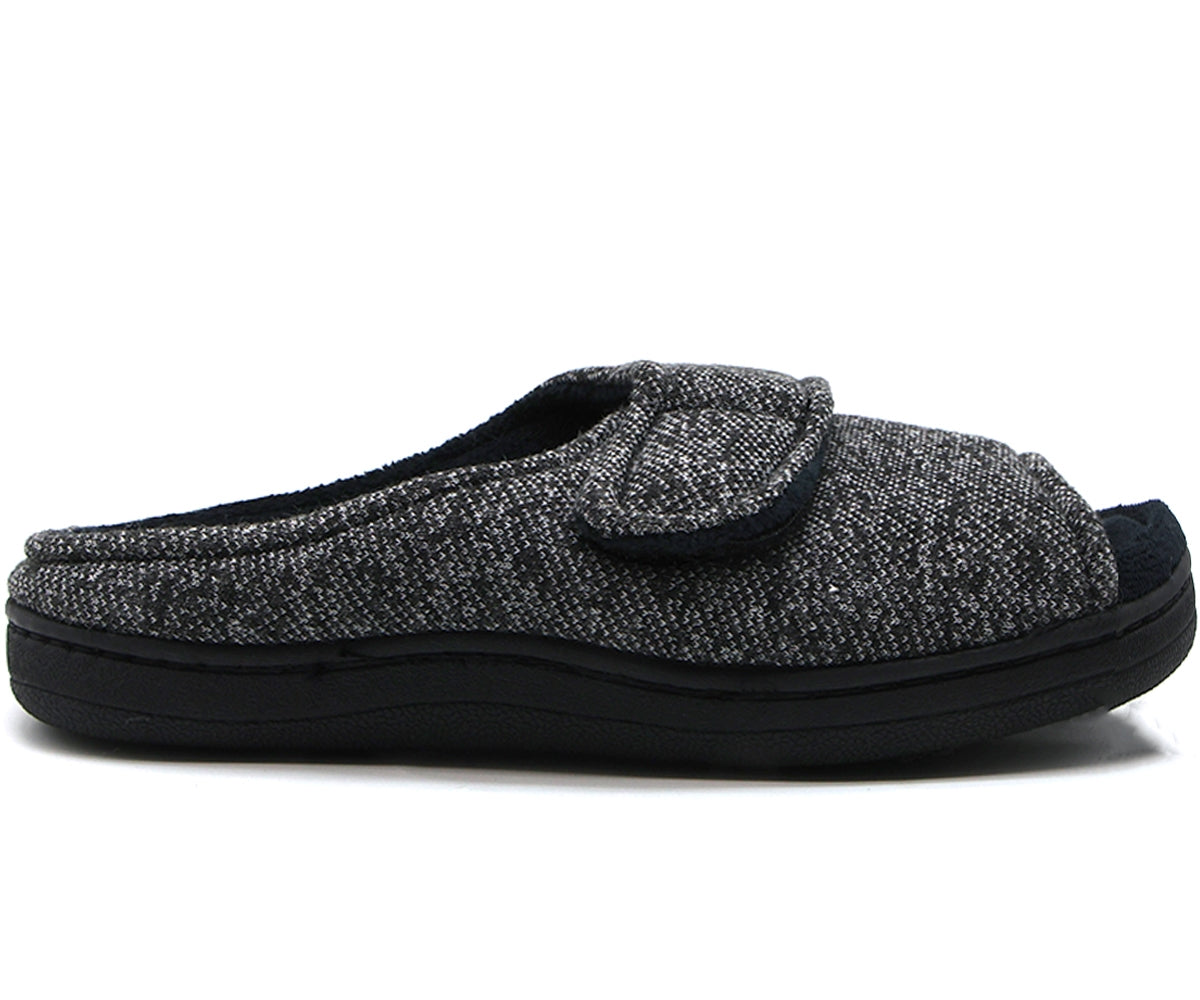 drk grey velcro house slippers